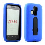 Wholesale Kyocera Hydro Icon C6730 Armor Hybrid Stand Case (Blue Black)